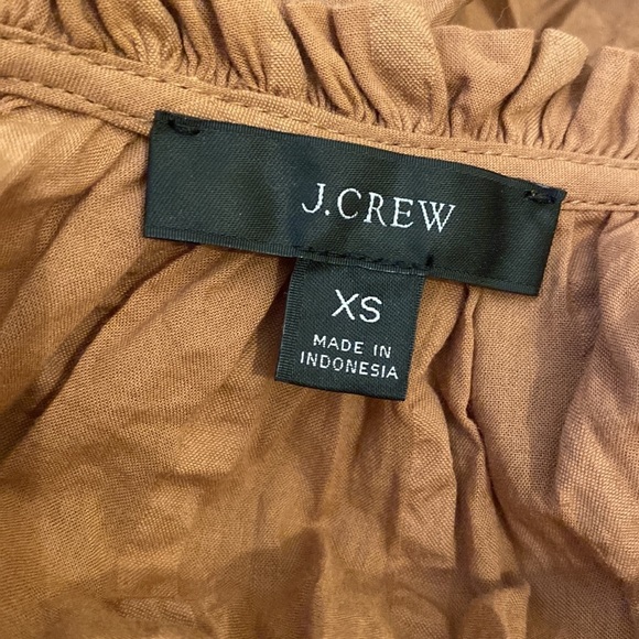 J. Crew Brown Blouse with Ruffle Detail. Size Xs. Style BB269 - Picture 4 of 7